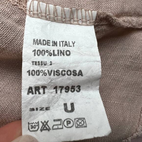 Made In Italy Nude Beige Long Sleeve Button-Down Ruffle Hem Cardigan Sweater M L - Picture 8 of 8